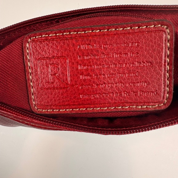 Vintage Rolfs Brand Red Leather Shoulder Bag Small Hobo Purse Classic Style - Picture 8 of 12